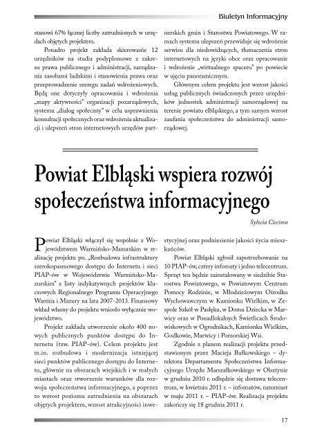 biuletyn nr 37 - Starostwo Powiatowe w ElblÄgu