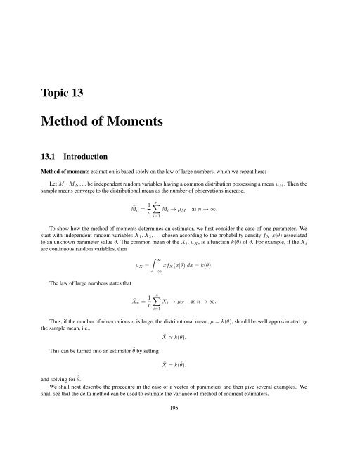 Method of Moments