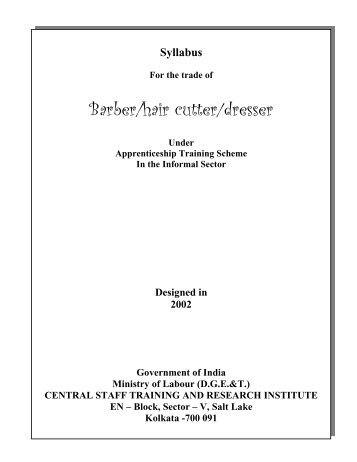 Syllabus For the trade of - Directorate General of Employment ...