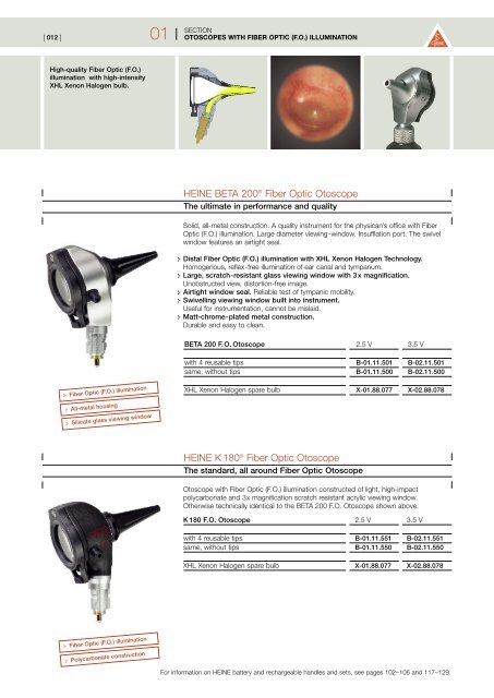 HEINE BETA 200Â® Fiber Optic Otoscope HEINE K 180 ... - Elmed