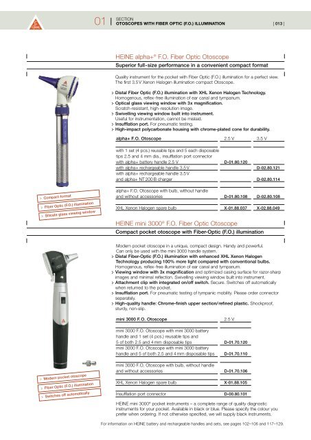 HEINE BETA 200Â® Fiber Optic Otoscope HEINE K 180 ... - Elmed