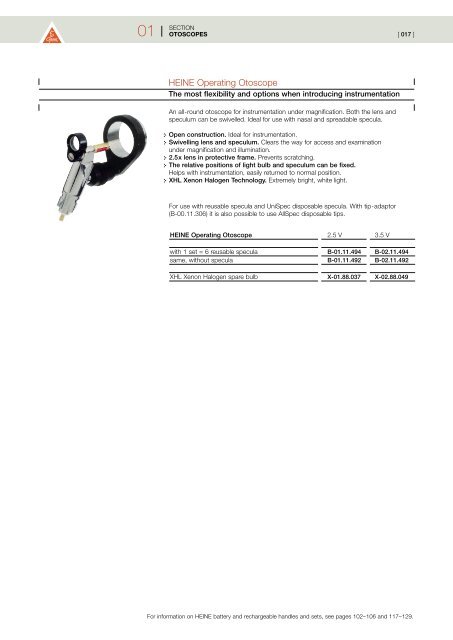 HEINE BETA 200Â® Fiber Optic Otoscope HEINE K 180 ... - Elmed