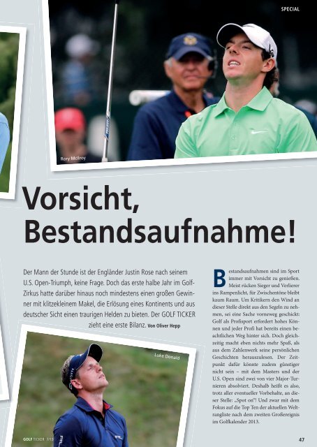 Ausgabe Juli 2013 - Golf Ticker