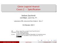 Génie Logiciel Avancé Cours 2 — Spécification - Stefano Zacchiroli