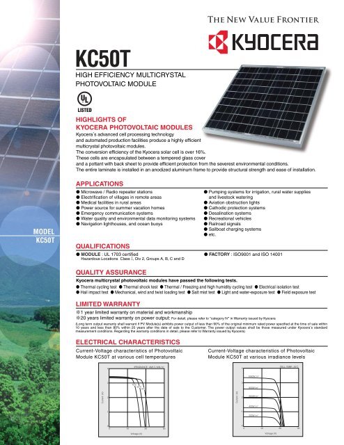 MODEL KC50T - Energy Matters