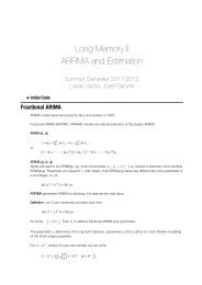 Long Memory II ARFIMA and Estimation