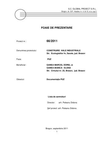 3. Memoriu General si Regulament local de urbanism Plan ...