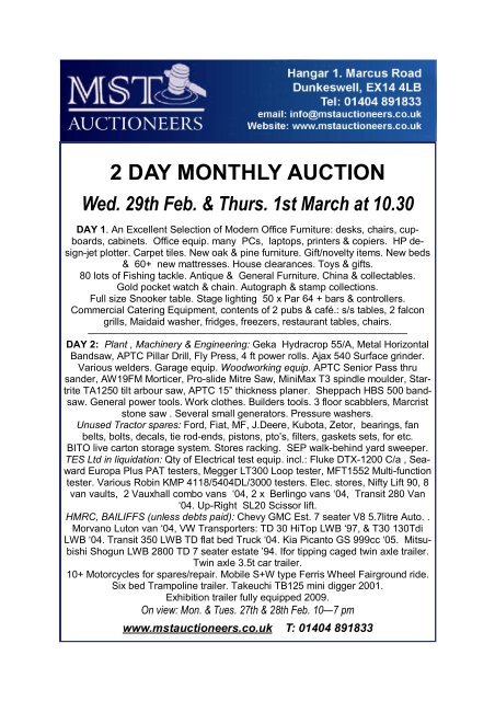 cat cover 29th Feb 1st March 2012 - MST Commercial Auctioneers