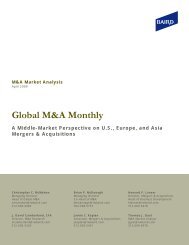 Global M&A Monthly April - Robert W. Baird