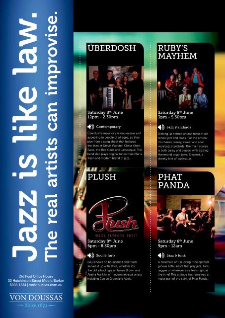 Download the program as a PDF - Hoot! Jazz Festival