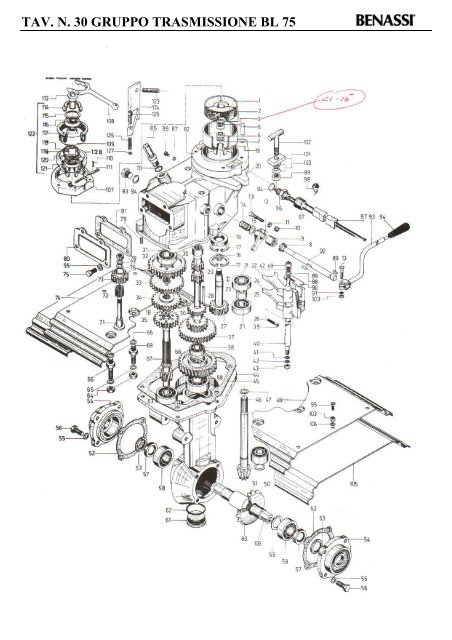 TAV. N. 30 GRUPPO TRASMISSIONE BL 75 - Benassi.eu