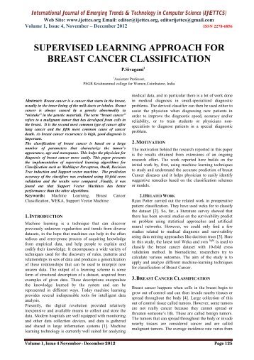 supervised learning approach for breast cancer classification