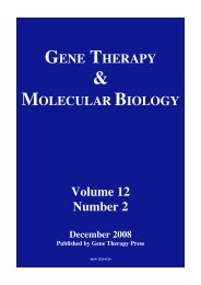 GENE THERAPY MOLECULAR BIOLOGY Volume 12 Number 2