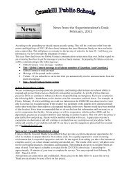 News from the Superintendent's Desk - February 2013 (pdf)