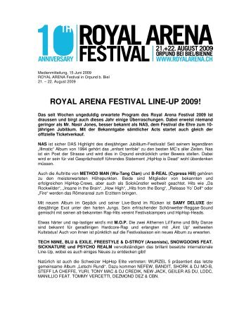 ROYAL ARENA FESTIVAL LINE-UP 2009!