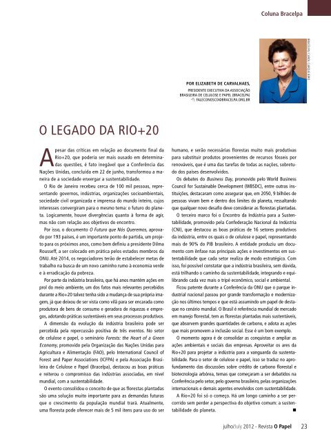 O SETOR NA RIO+20 - Revista O Papel