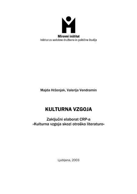 KULTURNA VZGOJA - Mirovni inštitut