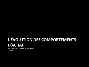 L'ÉVOLUTION DES COMPORTEMENTS D'ACHAT - Centre ...