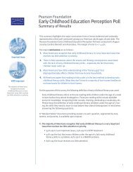 the Pearson Foundation Early Childhood Education Perception Poll