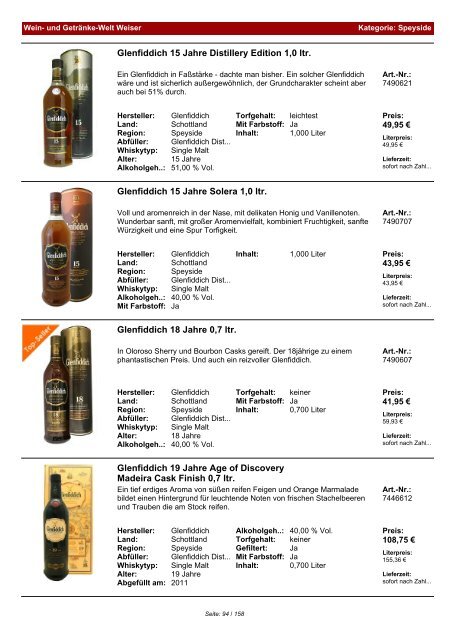 Katalog für Kategorie: Speyside - Wein