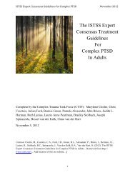 ISTSS Expert Consensus Treatment Guidelines for Complex PTSD