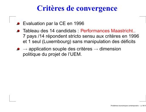 Problèmes économiques contemporains - Michel Beine