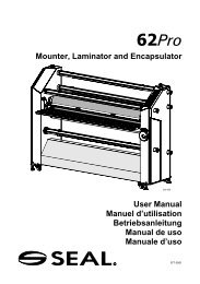 Mounter, Laminator and Encapsulator User Manual ... - SEAL Graphics