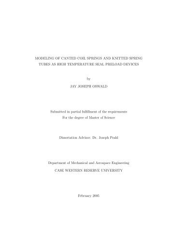 MODELING OF CANTED COIL SPRINGS AND ... - Blog@Case