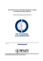 Artemisinin-based combination therapy for ... - The Cochrane Library