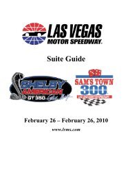 Table of Contents - Las Vegas Motor Speedway