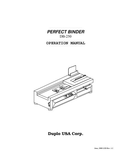 Perfect Binder Db 250 Operation Manual Gbc Perfect Binder Db 250 Operation Manual Gbc