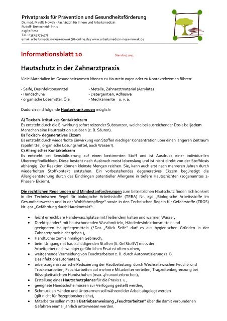 Hautschutz In Der Zahnarztpraxis Praxishandbuch Der Lzks