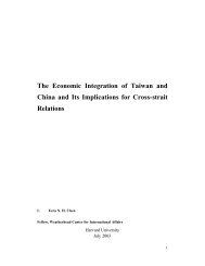 The Economic Integration of Taiwan and China and Its Implications ...