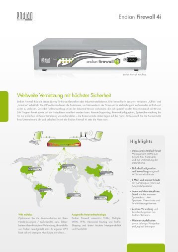 Endian firewall 4i Weltweite Vernetzung mit hÃƒÂ¶chster Sicherheit