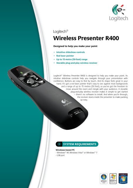 Logitech® Wireless Presenter R400 -