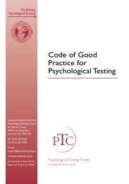 Code of Good Practice for Psychological Testing