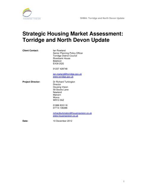 Strategic Housing Market Assessment - North Devon District Council