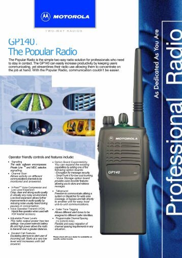 : GP140 The Popular Radio - Communications Specialists Ltd