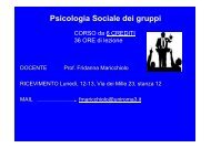 Psicologia sociale dei gruppi - Scienze della Formazione