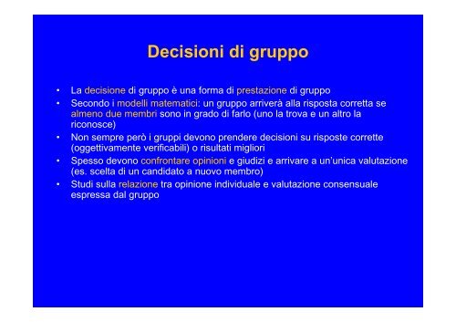 Psicologia sociale dei gruppi - Scienze della Formazione