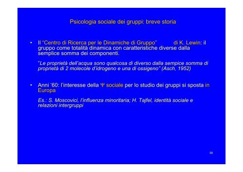 Psicologia sociale dei gruppi - Scienze della Formazione