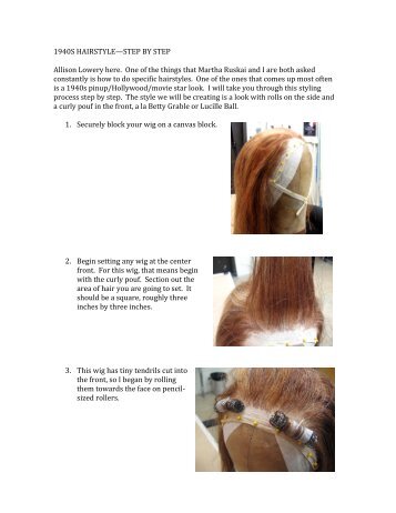 1940s hairstyleâ€”step by step 1. - Focal Press: Book companions