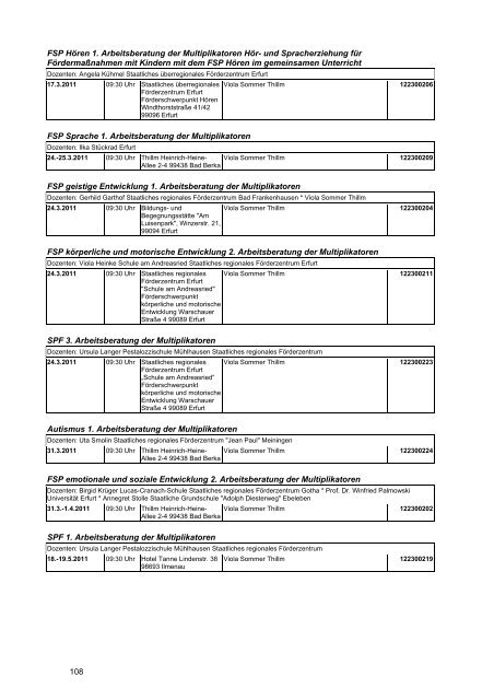 Veranstaltungskatalog 2011 - Thüringer Schulportal