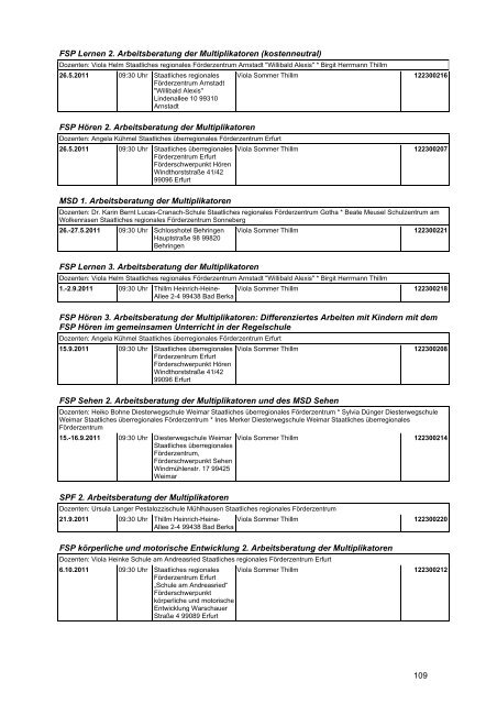 Veranstaltungskatalog 2011 - Thüringer Schulportal