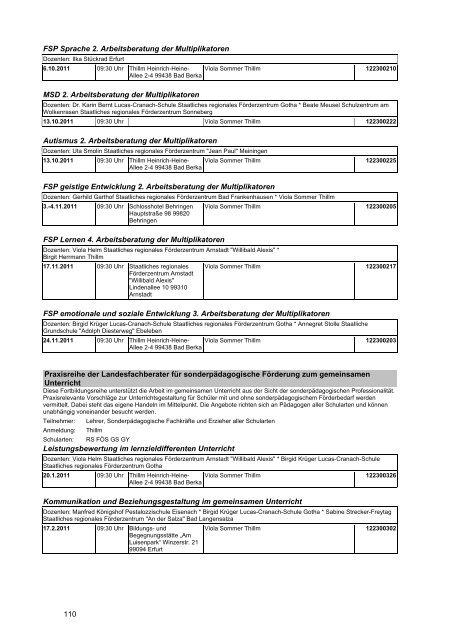 Veranstaltungskatalog 2011 - Thüringer Schulportal