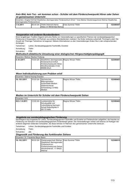 Veranstaltungskatalog 2011 - Thüringer Schulportal