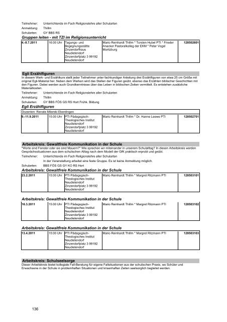 Veranstaltungskatalog 2011 - Thüringer Schulportal