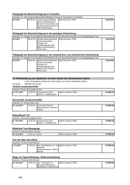 Veranstaltungskatalog 2011 - Thüringer Schulportal