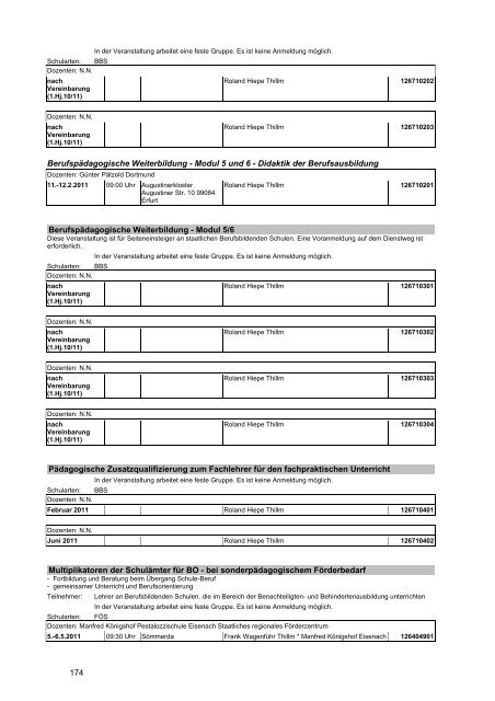 Veranstaltungskatalog 2011 - Thüringer Schulportal