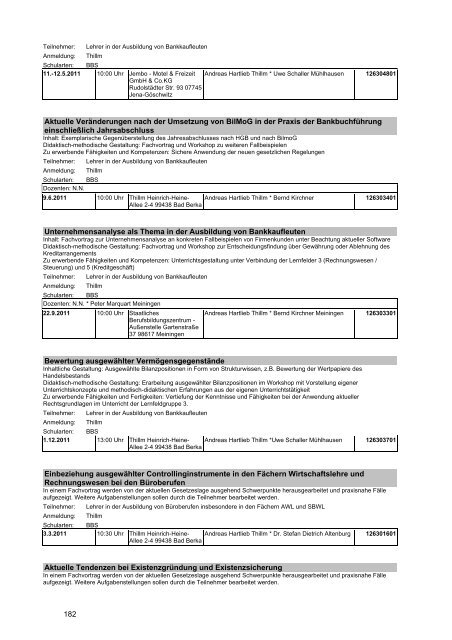 Veranstaltungskatalog 2011 - Thüringer Schulportal